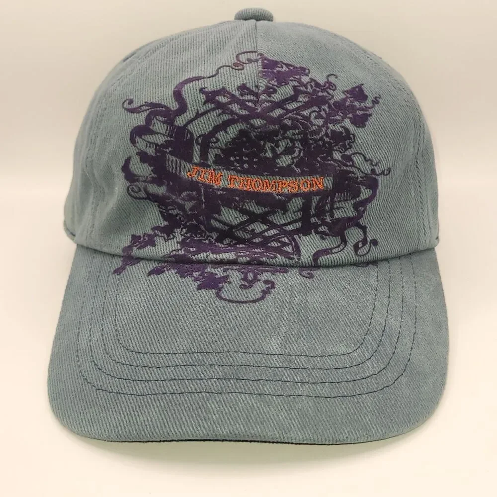 Jim Thompson Hat Cap Green Gray Embroidered Unisex Headband Wear GUC